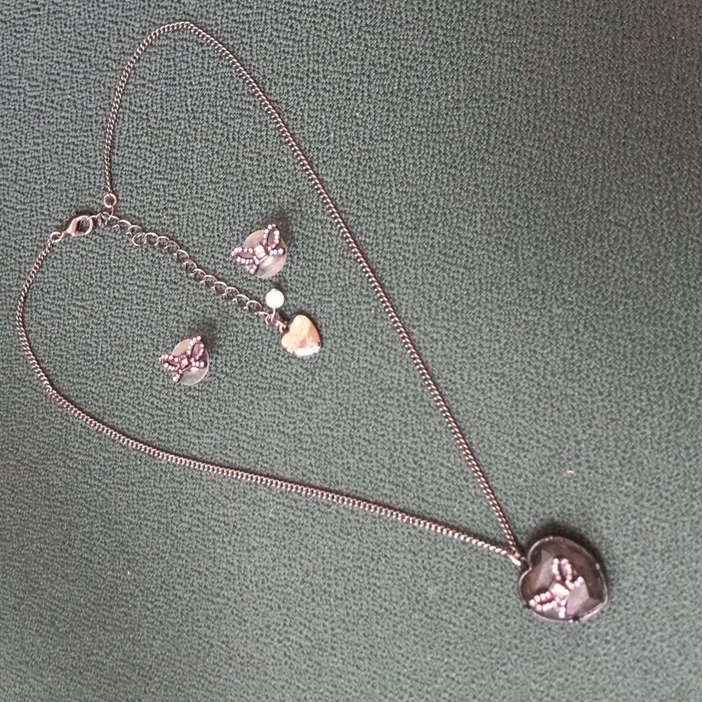 Betsey Johnson earrings & necklace